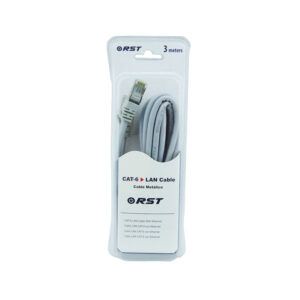 Cable de RED de 3 Mts., categoría 6E, marca RST con punta de metal
