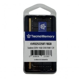 TECNOMEMORY - Memoria RAM Sodimm 16Gb - DDR4 - 3200Mhz (KVR32S22S8T/16GB)