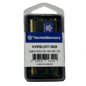 TECNOMEMORY - Memoria RAM Sodimm 8GB - DDR3L - 1600Mhz - 1,35V (KVR16LS11T/8GB)