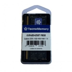 TECNOMEMORY - Memoria RAM Sodimm 16GB - DDR5 - 4800Mhz (KVR48S40S8T/16GB)