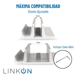 Soporte base vertical aluminio para MacBook, Notebook, IPad Linkon