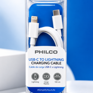 PHILCO - Cable USB tipo C - Lightning (Carga y Datos, 27w)